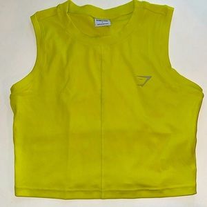 Gymshark highlighter green crop top open back
